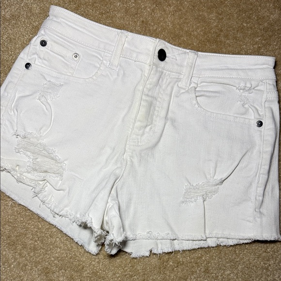 BP White Distressed Denim Shorts - Picture 2 of 8